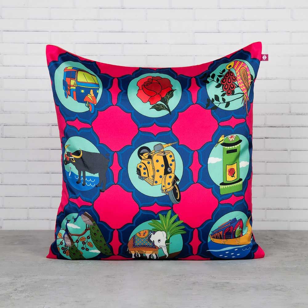 The Indian Influx Blended Taf Silk Cushion Cover
