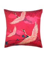 India Circus by Krsnaa Mehta Lakeside Crane Flight 18" x 18" Blended Velvet Cushion Cover Set of 5