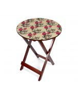 India Circus Beige Mystic Rose Kettles Round Side Table