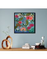 India Circus by Krsnaa Mehta Blossomy Mosaic Floating Framed Canvas Wall Art