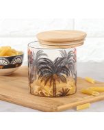 India Circus by Krsnaa Mehta Chevron Palms Glass Jar 680mL