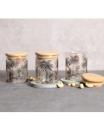 India Circus by Krsnaa Mehta Chevron Palms Glass Jars Set of 3