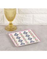 India Circus by Krsnaa Mehta Chevron Perching Peacock Small Platter