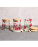 India Circus by Krsnaa Mehta Grey Floral Galore Glass Jars Set of 3