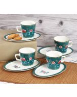 India Circus by Krsnaa Mehta Marine Opulence Cup and Saucer Set of 4
