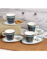 India Circus by Krsnaa Mehta Verdant Chef d'oeuvre Cup and Saucer Set of 4