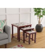 India Circus Chevron Palms Nested Table