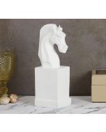 India Circus Daisy White Horse Head Figurine