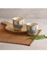 India Circus Flowers and Ferns Chai Kulhad (Set of 2)