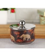 India Circus Gallant Tusker Steel Bowl with Lid