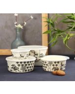 India Circus by Krsnaa Mehta Monochrome Palatial Courtyard Bamboo Container Set of 4
