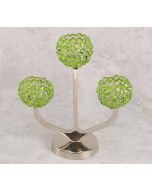 India Circus Olive Globe Crystal Candle Holder