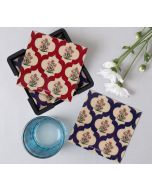 India Circus Poppy Flower MDF Table Coaster Set of 6