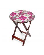 India Circus Quartet Checkers Round Side Table