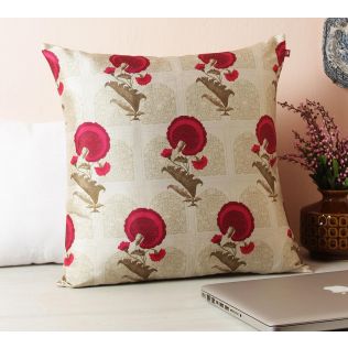 India Circus Flower Regalia Blended Taf Silk Cushion Cover
