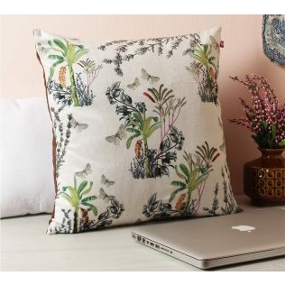 India Circus Desert Plants Blended Velvet Cushion Cover