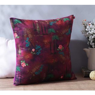 India Circus Jam Lake Florist Blended Velvet Cushion Cover