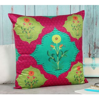 India Circus by Krsnaa Mehta Blossom Tales Blended Velvet Cushion Cover