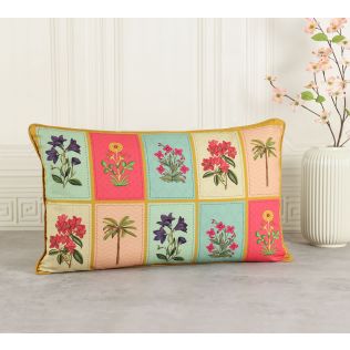 India Circus by Krsnaa Mehta Blossom Treasure Rectangle Cotton Poplin Cushion Cover