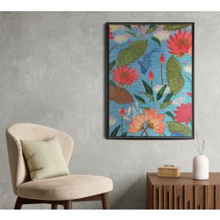 India Circus by Krsnaa Mehta Blossomy Mosaic Floating Framed Canvas Wall Art