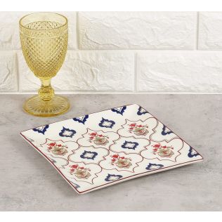 India Circus by Krsnaa Mehta Blue Lattice Treasures Medium Platter