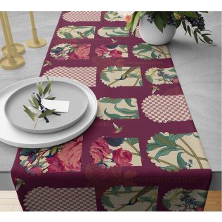 India Circus by Krsnaa Mehta Boysenberry Signature Windows Table and Bed Runner