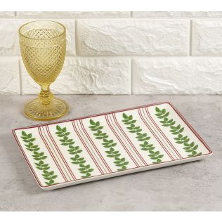 India Circus by Krsnaa Mehta Chevron Poppy Flower Large Rectangle Platter