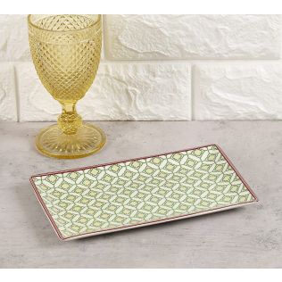India Circus by Krsnaa Mehta Chevron Poppy Flower Small Rectangle Platter
