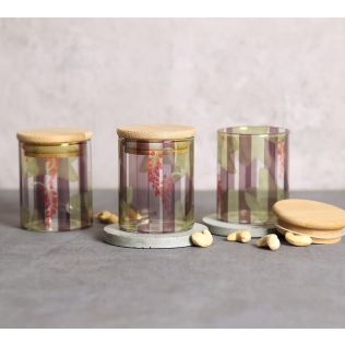 India Circus by Krsnaa Mehta Foliage Play Glass Jars Set of 3