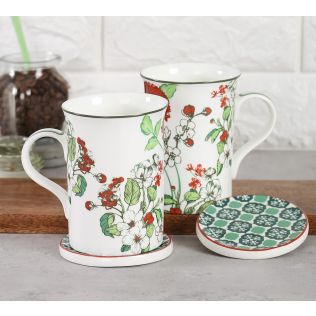 India Circus by Krsnaa Mehta Glaring Garth Coffee Mugs and Coasters Set of 2