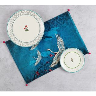 India Circus by Krsnaa Mehta Legend of the Cranes Micro Velvet Table Mats Set of 6