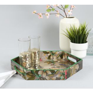 India Circus by Krsnaa Mehta March of the Blossoms Hexagon Tray
