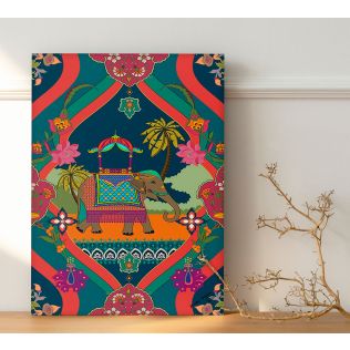 India Circus by Krsnaa Mehta Merriment in Palms Canvas Wall Art