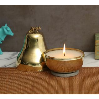 India Circus by Krsnaa Mehta Pear Pardine Gleam Large Brass Candle Votive