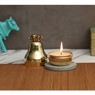 India Circus by Krsnaa Mehta Pear Pardine Gleam Small Brass Candle Votive