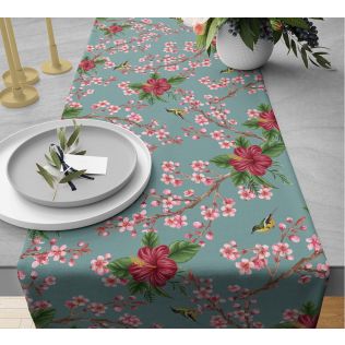 India Circus by Krsnaa Mehta Perching Floral Paradise Table and Bed Runner