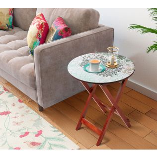 India Circus by Krsnaa Mehta Sultry greenwood Round Side Table