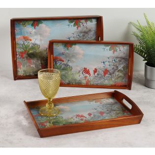 India Circus by Krsnaa Mehta Tropical View Trays Set of 3