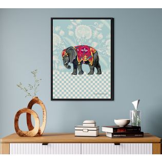 India Circus by Krsnaa Mehta Tusker Prime Floating Framed Canvas Wall Art