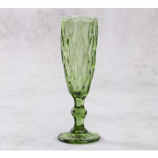 India Circus Green Orchid Champagne Glass