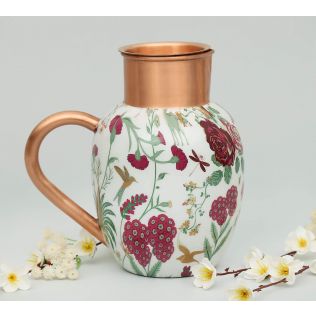 India Circus Grey Floral Galore Copper Jug