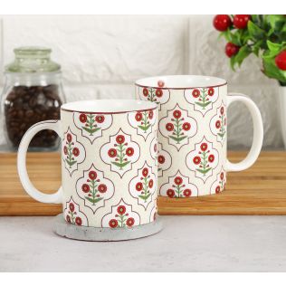 India Circus Grey Poppy Flower Coffee Mug