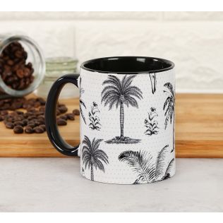 India Circus Monochrome Palms Coffee Mug