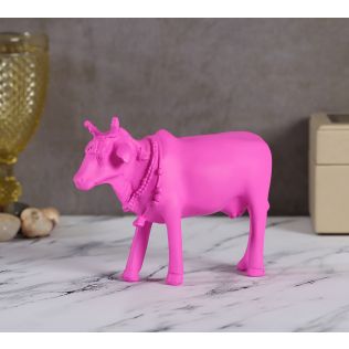 India Circus Neon Pink Cow Figurine