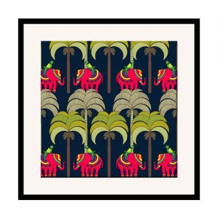 India Circus Palmeria Tusker Reiteration 16 x 16 and 24 x 24 Framed Wall Art