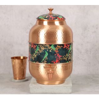 India Circus Parrots of the Night Copper Water Dispenser