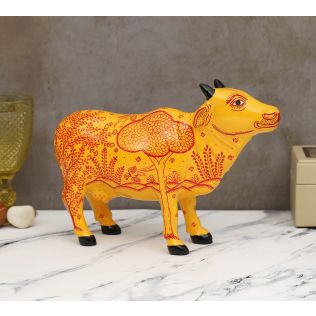 India Circus Pattachitra Art Tangerine Cow