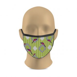 India Circus Peeking Parrots Lime Protective Face Masks for Kids
