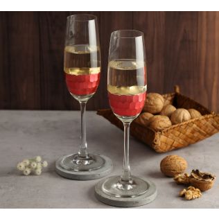 India Circus Pink Honeycomb Champagne Glass (Set of 2)