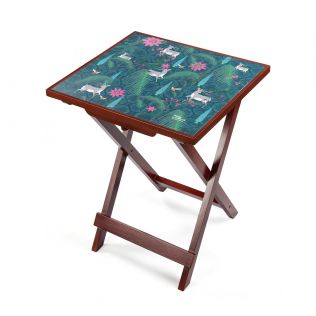 India Circus Teal Forest Fetish Side Table